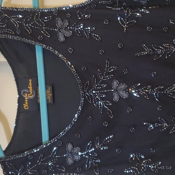 Classic Creations Beaded Floral Tank Size Small - Picture 2 of 6